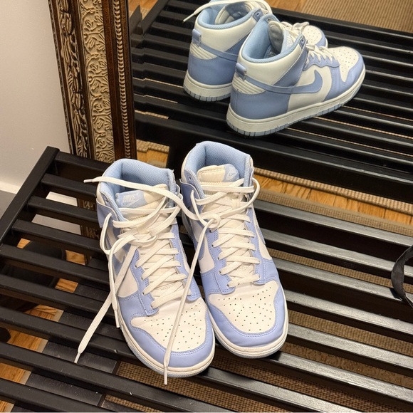 Nike Shoes - Nike Dunk High Sneakers in Pastel Blue and White